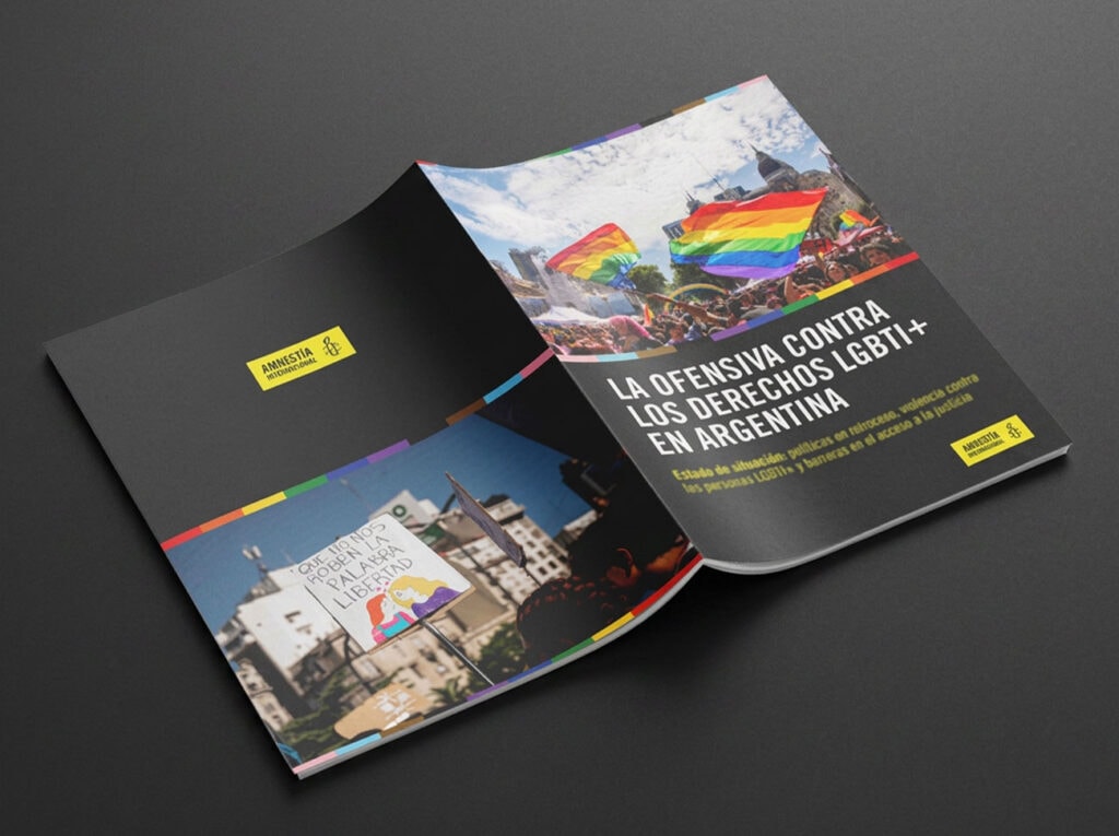 Mockup de publicación sobre derechos LGBTI+ en Argentina para Amnistía Internacional.