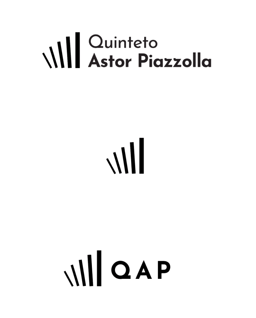 Logotipo del proyecto Quinteto Astor Piazzolla en diseño de identidad visual.